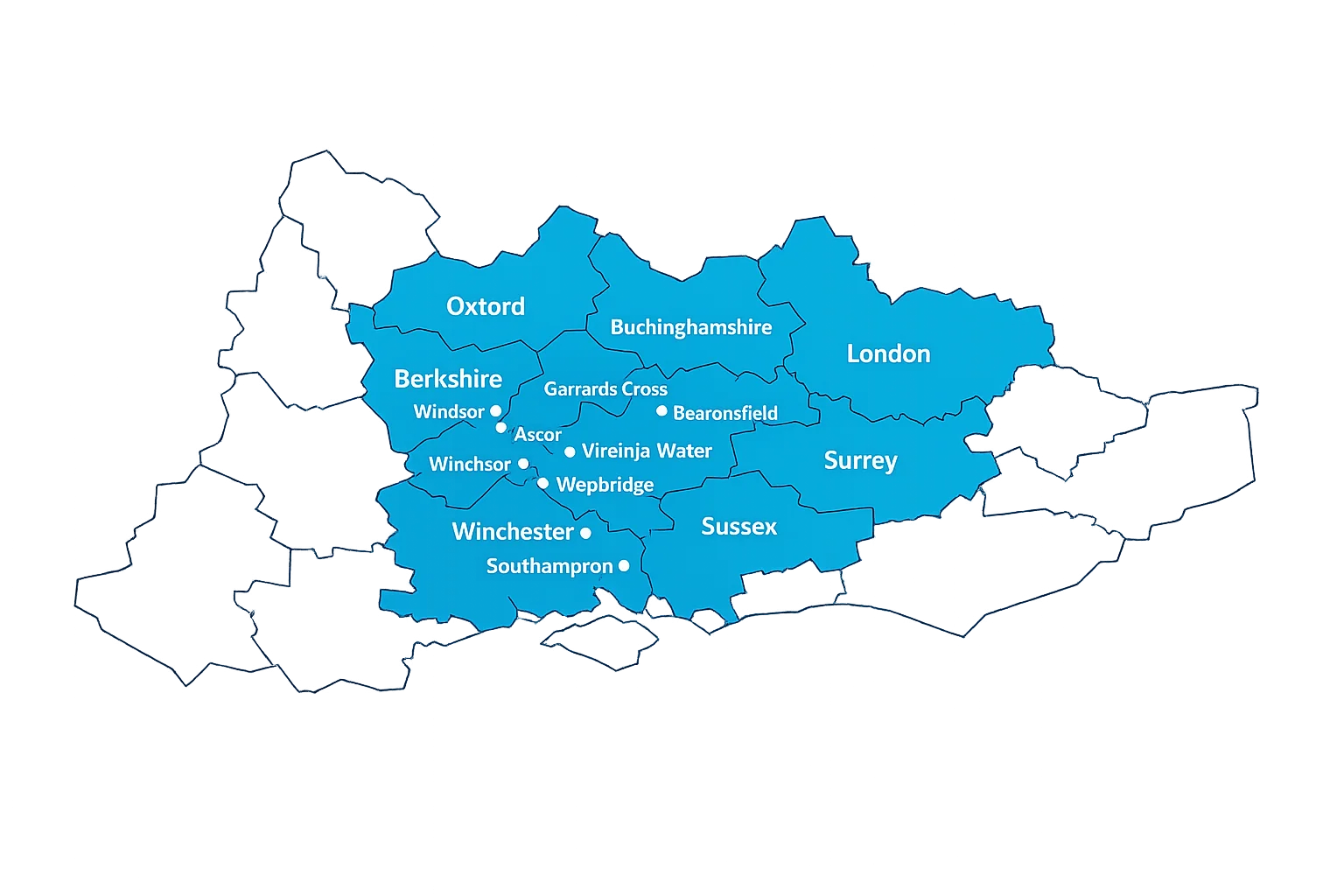 Coverage map for Southern England leak detection